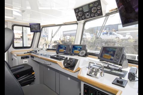 The outstanding build quality evident in the wheelhouse is characteristic of the entire vessel.